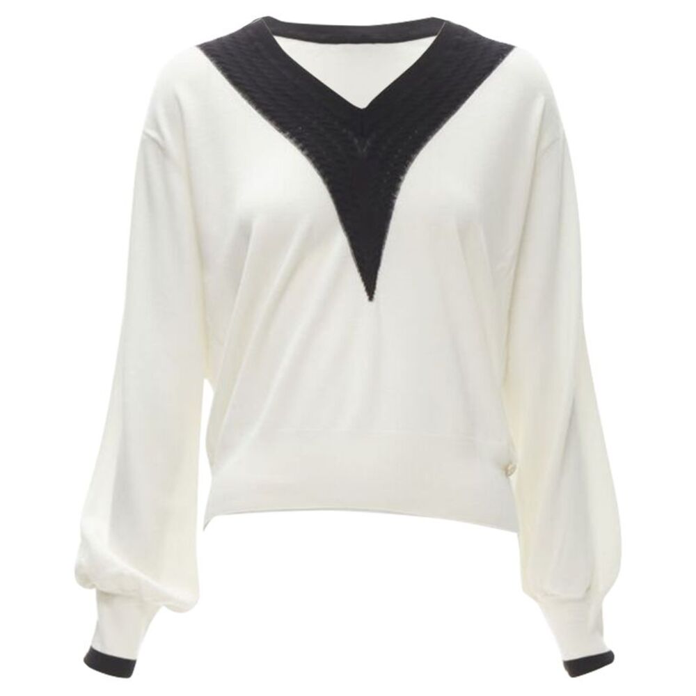 Chanel wool intarsia chain schoolgirl sweater